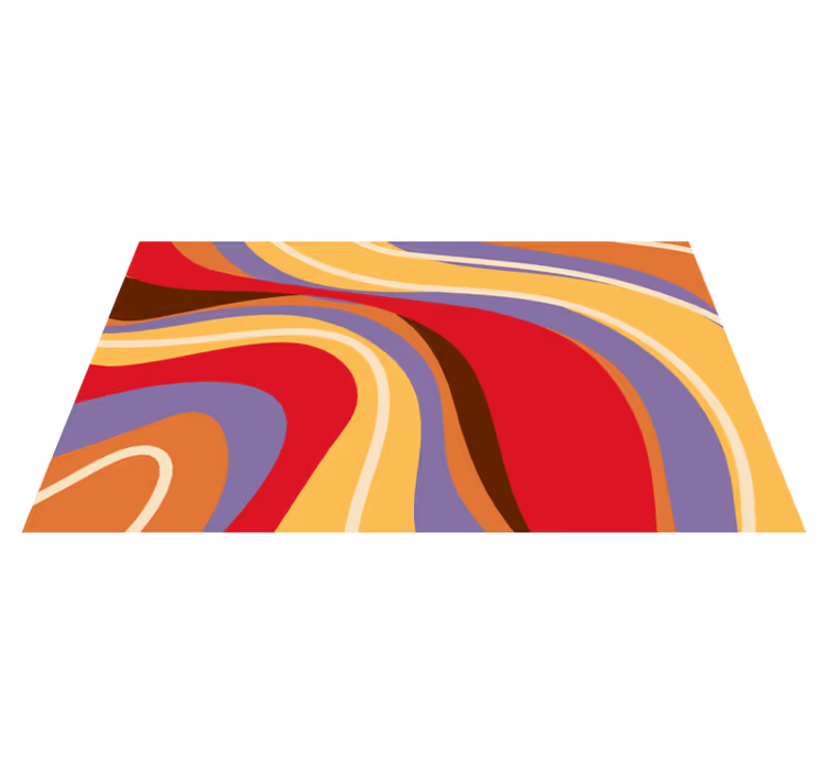 Alfombra vinílica moderna ondas de colores vibrantes - TenVinilo