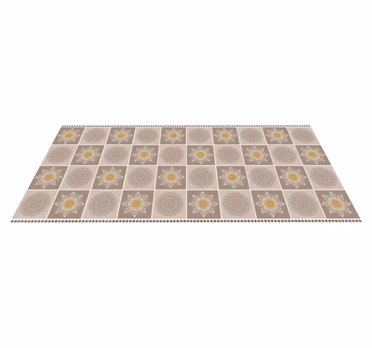 Alfombras vinílica mosaico mandalas beige - TenVinilo