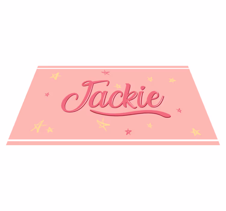 Alfombra vinílica con nombre Rosa fresco personalizado - TenVinilo