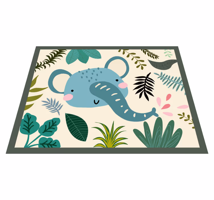 Alfombra vinílica bebé ilustración de elefante - TenVinilo