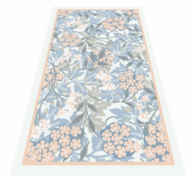 Alfombra vinílica flores estilo botánico floral - TenVinilo