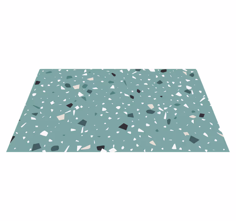 Alfombra vinílica baño textura Terrazo aguamarina - TenVinilo