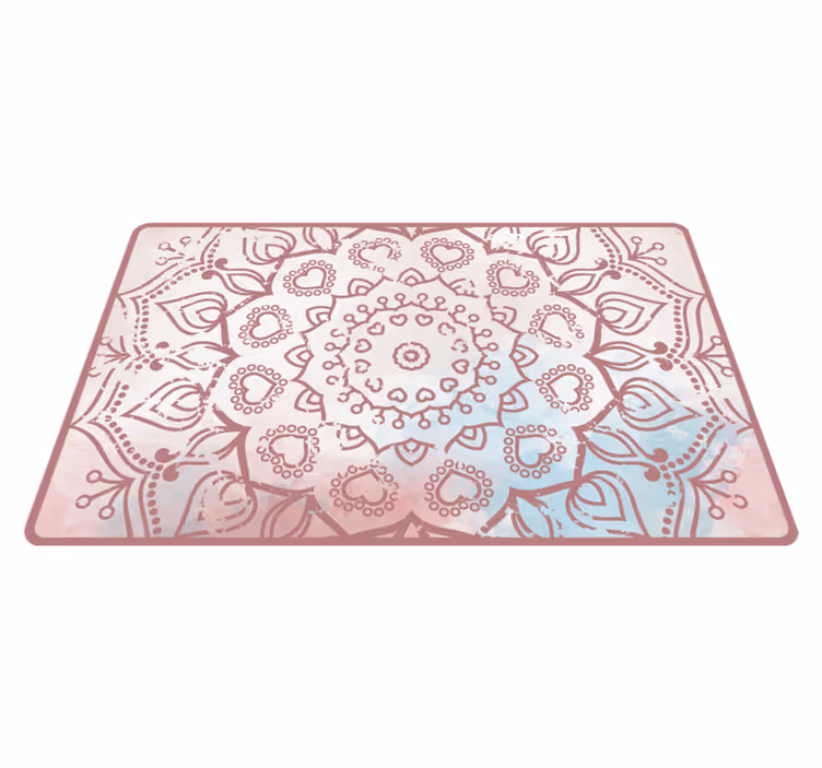Alfombra vinílica mandala Mandala dibujada colores pastel - TenVinilo