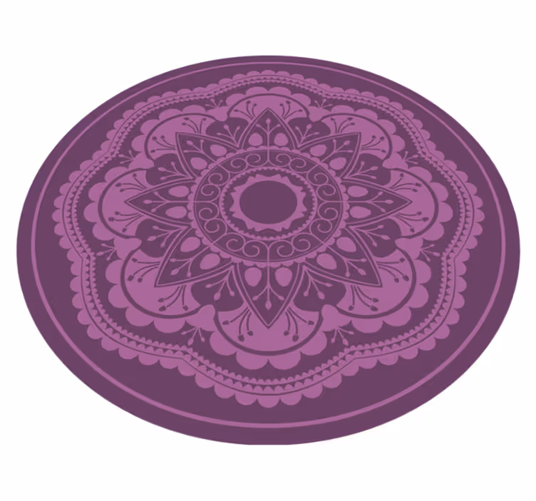Alfombra vinílica mandala diseño circular morado - TenVinilo