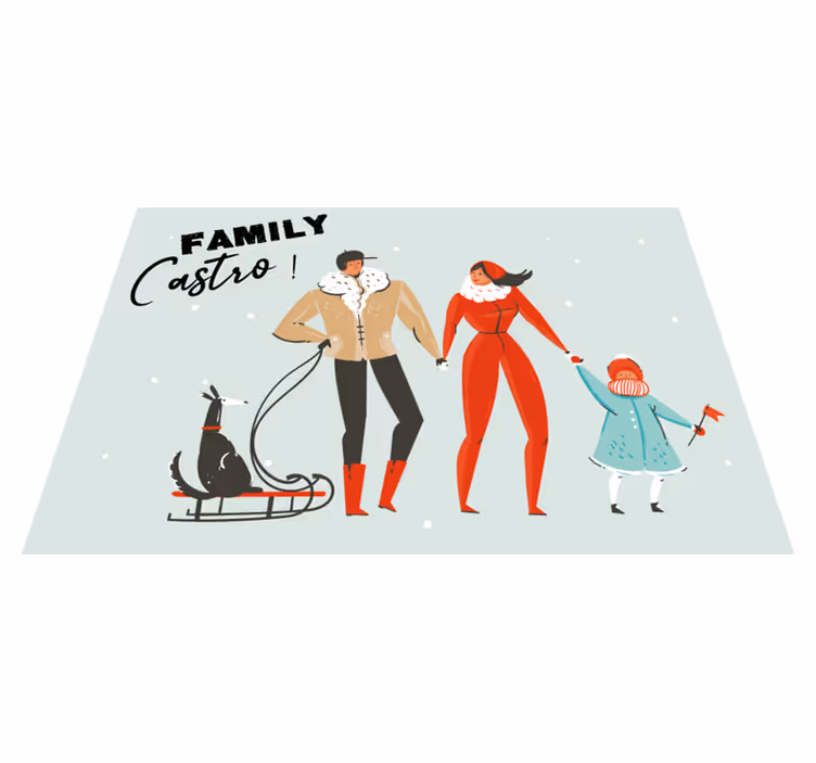 Alfombra vinílica personalizable familia de invierno - TenVinilo