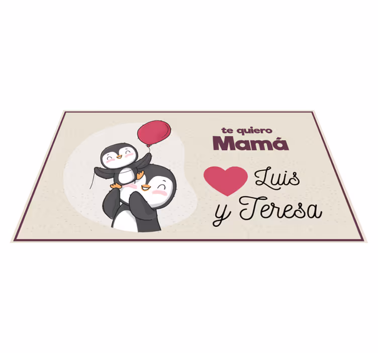 Alfombra vinílica con nombre Pajarito y mamá - TenVinilo