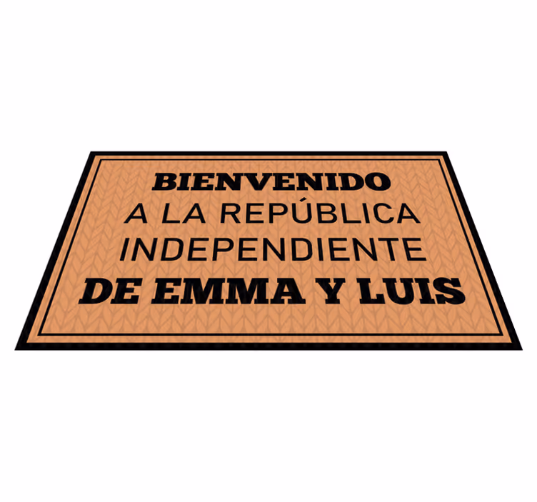Alfombra vinílica de bienvenida con nombre - TenVinilo