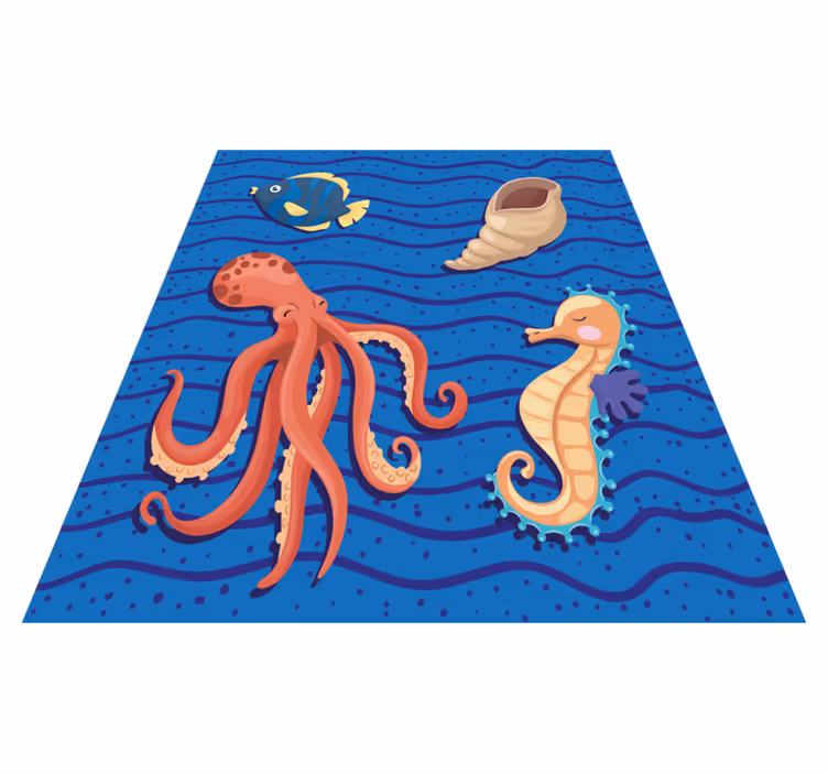 Alfombra vinílica infantil animales del océano - TenVinilo