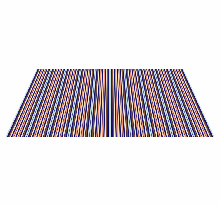 Alfombra vinílica rayas Rayas azules y marrones - TenVinilo