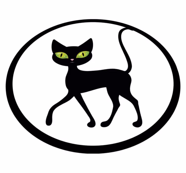 Alfombra vinílica animales encantador gato negro - TenVinilo