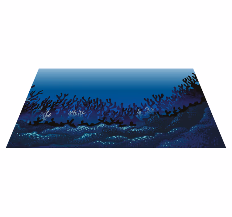 Alfombra vinílica naturaleza patrones de arrecifes de coral - TenVinilo