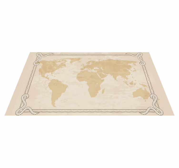 Alfombra vinílica mapamundi arte dorado global - TenVinilo