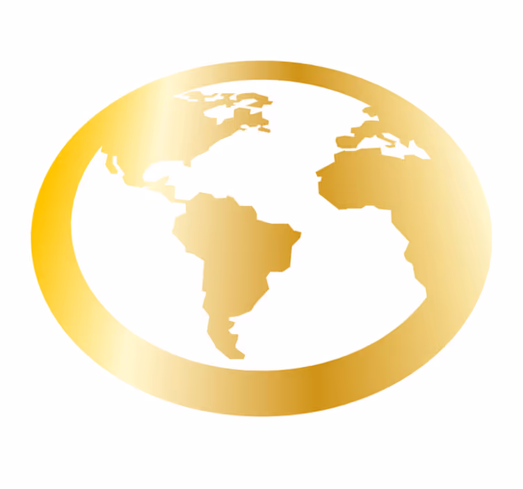Alfombra vinilo redonda Mapa del mundo de oro - TenVinilo