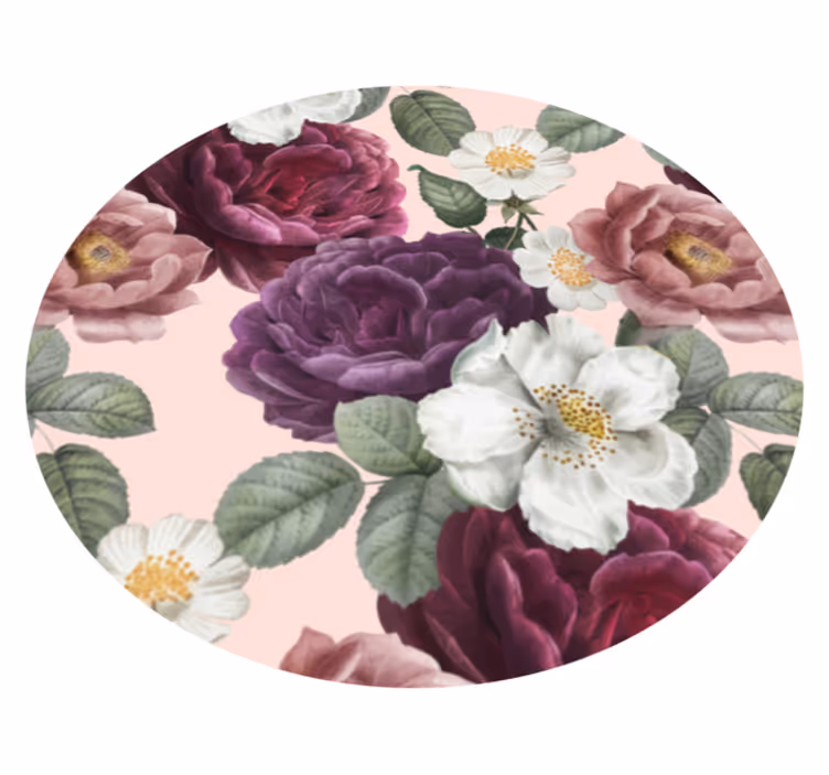 Alfombra vinilo cocina Flor rosa roja borrosa - TenVinilo