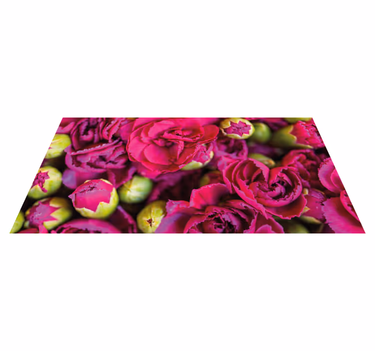 Alfombra vinílica flores flores radiantes - TenVinilo