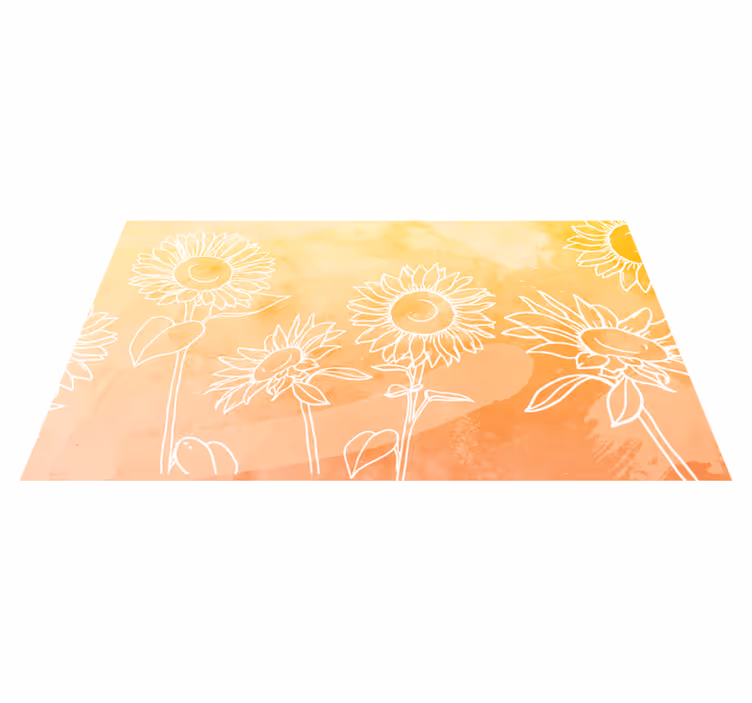 Alfombra vinílica flores diseño de flor de girasol - TenVinilo