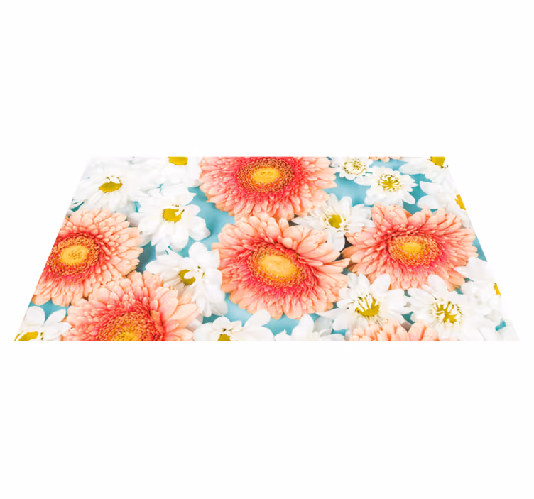 Alfombra vinílica flores flor vibrante - TenVinilo