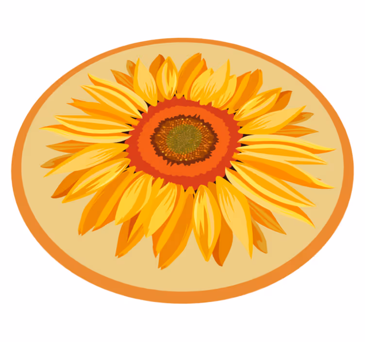 Alfombra vinílica dormitorio Gran girasol naranja - TenVinilo