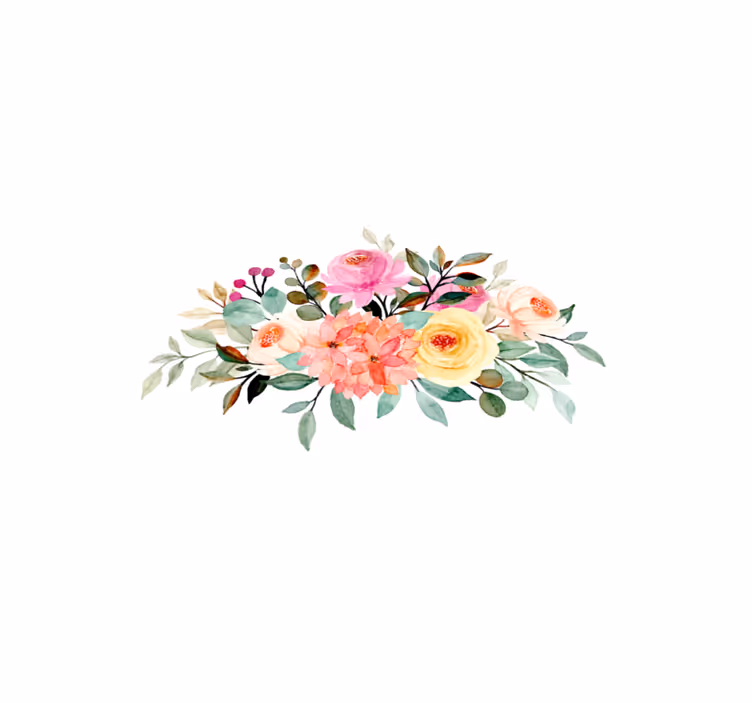 Alfombra vinilo pasillo Flores dibujadas con pintura - TenVinilo