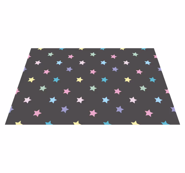 Alfombra vinílica de estrellas patrón infantil colorido - TenVinilo