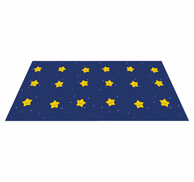Alfombra vinílica dormitorio Estrellas amarillas para niños - TenVinilo
