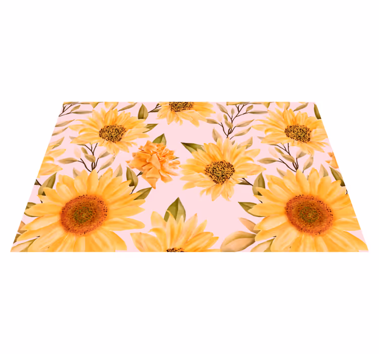 Alfombra vinílica flores concepto floral de girasol - TenVinilo