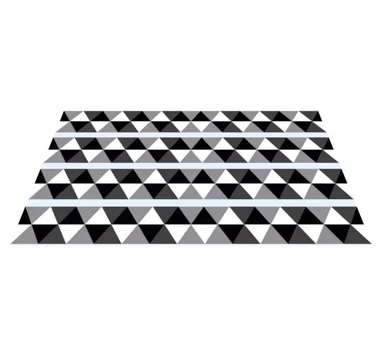 Alfombra vinílica geométrica patrón de triángulo gris - TenVinilo
