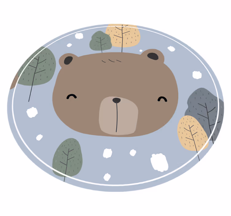 Alfombra vinílica infantil cara de oso feliz - TenVinilo