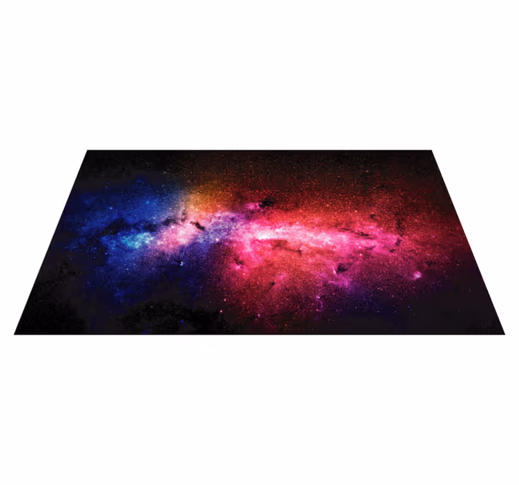 Alfombra vinílica de estrellas explosión de color galáctica - TenVinilo
