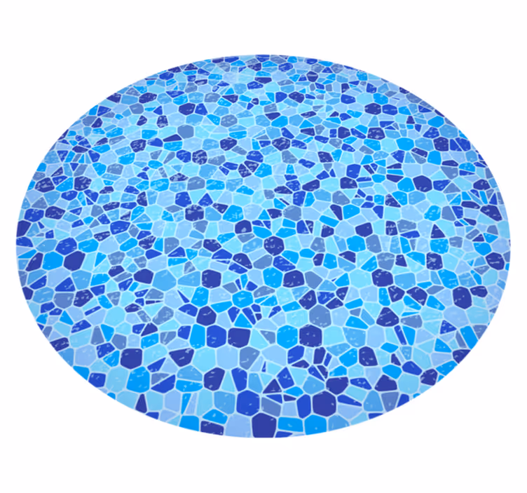 Alfombra vinílica imitación mármol textura de mosaico azul - TenVinilo