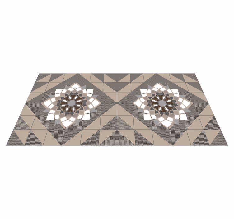 Alfombra vinílica mosaico motivo floral geométrico - TenVinilo