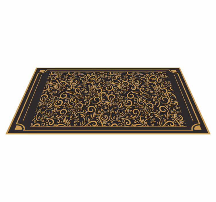 Alfombra vinílica vintage Patrón dorado vintage retro - TenVinilo
