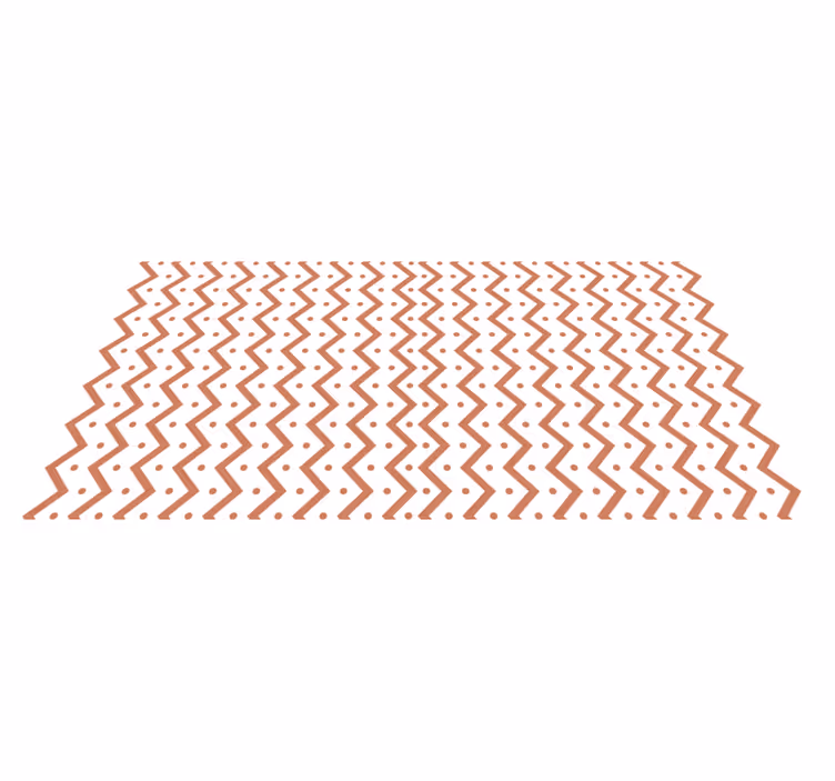 Alfombra vinílica geométrica zigzag y puntos - TenVinilo