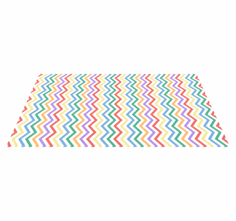 Alfombra vinílica geométrica vibrante motivo en zigzag - TenVinilo