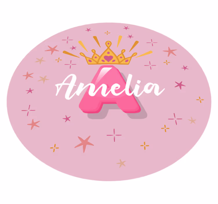 Alfombra vinílica infantil Inicial de la princesa rosa - TenVinilo