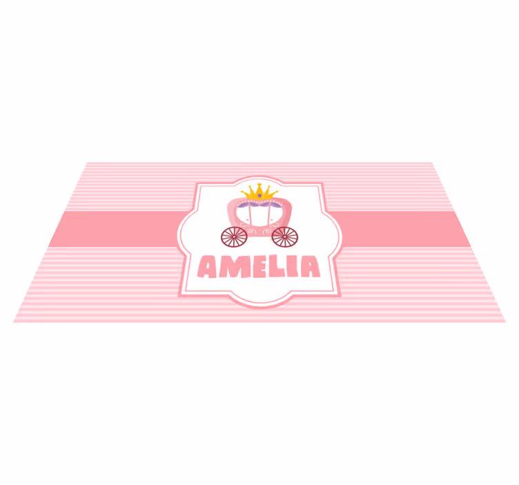 Alfombra vinílica infantil Princesa flotador con nombre - TenVinilo