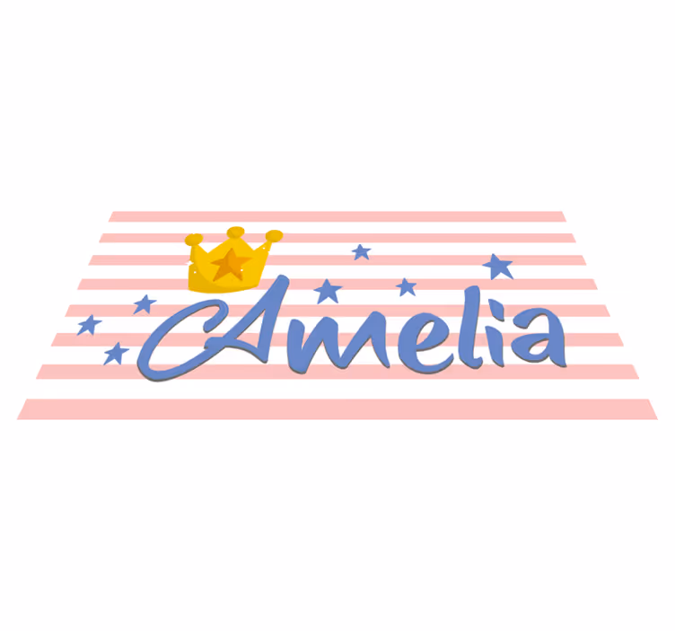 Alfombra vinílica infantil corona y estrellas personalizadas - TenVinilo