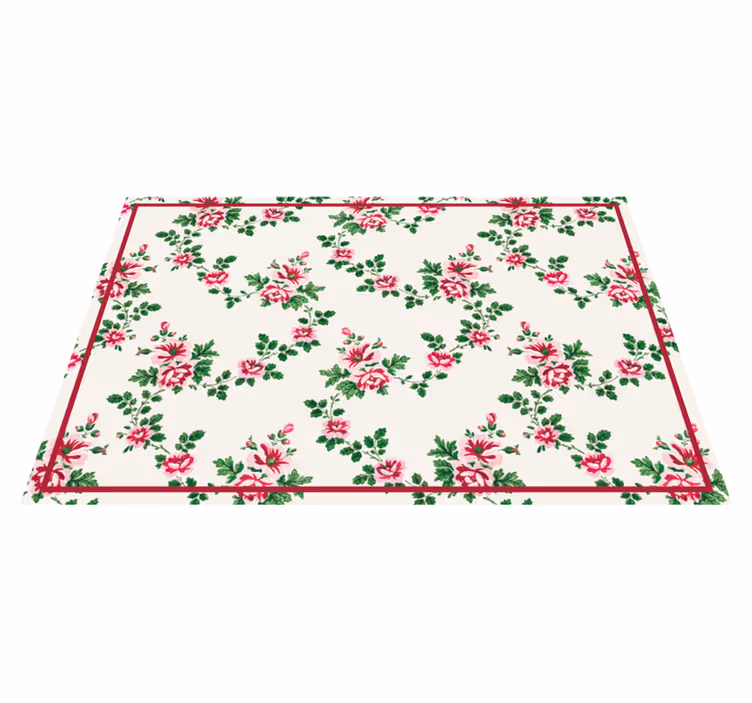 Alfombra vinílica flores diseño floral - TenVinilo