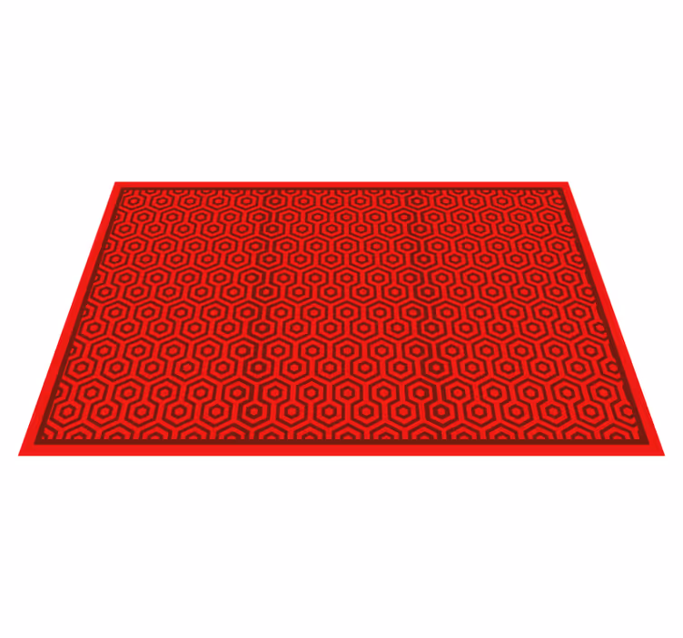 Alfombra vinílica geométrica disposición hexagonal roja - TenVinilo