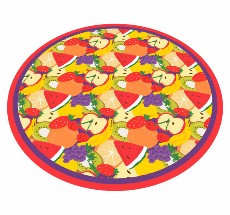 Alfombra vinilo cocina Patrón de frutas de colores - TenVinilo