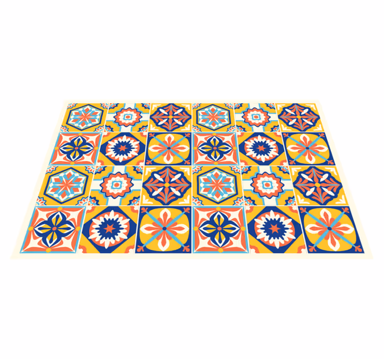 Alfombra vinilo cocina Colores de tonos cálidos - TenVinilo