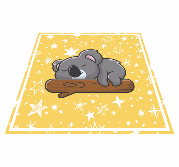 Aflombra vinílica animales Koala durmiendo en la rama de un árbol - TenVinilo