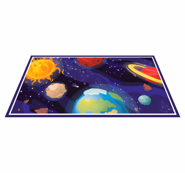 Alfombra vinílica de estrellas escena de exploración cósmica - TenVinilo