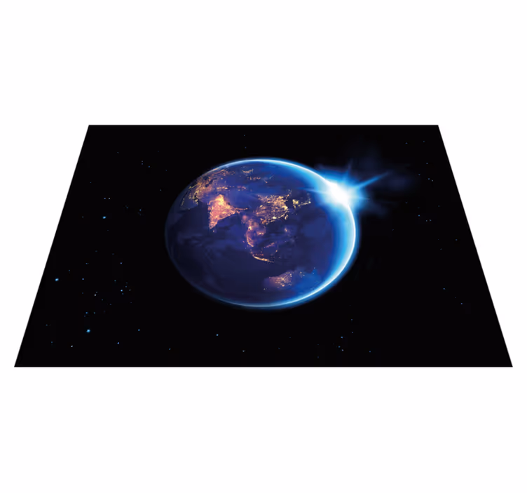 Alfombra vinílica mapamundi vista del planeta tierra - TenVinilo