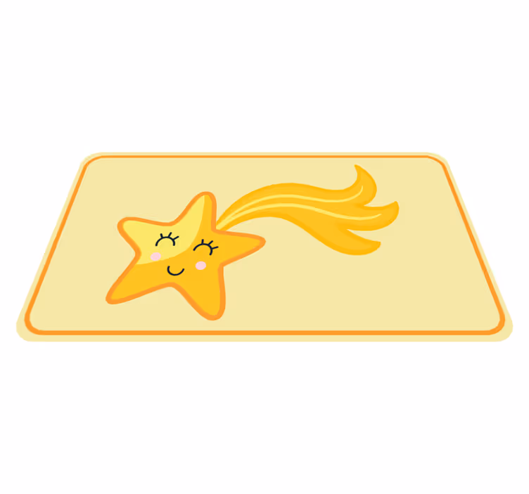 Alfombra vinílica de estrellas Estrella amarilla divertida - TenVinilo