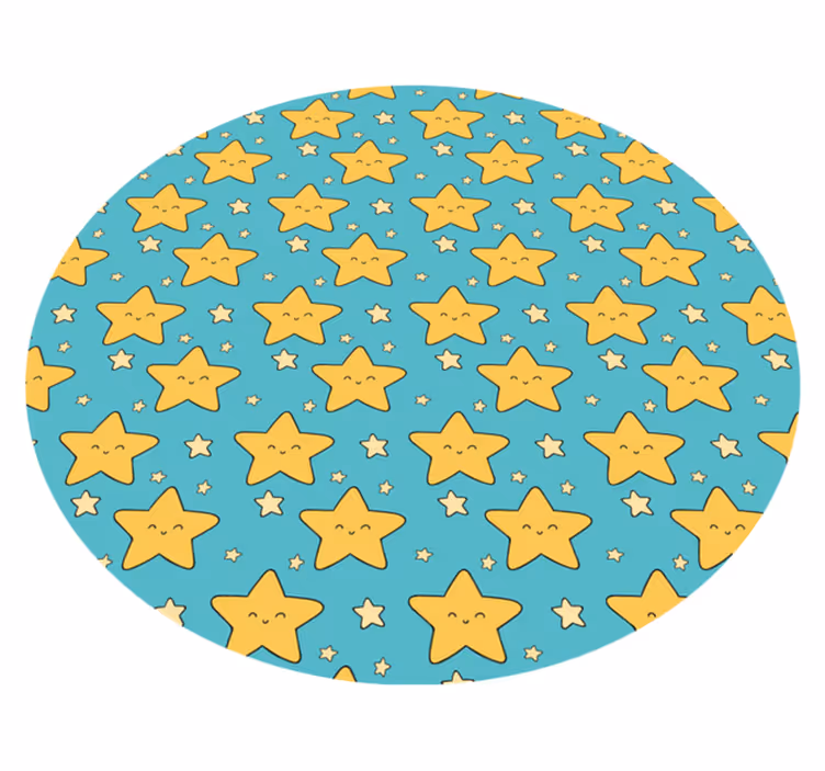 Alfombra vinílica infantil patrón de estrella alegre - TenVinilo