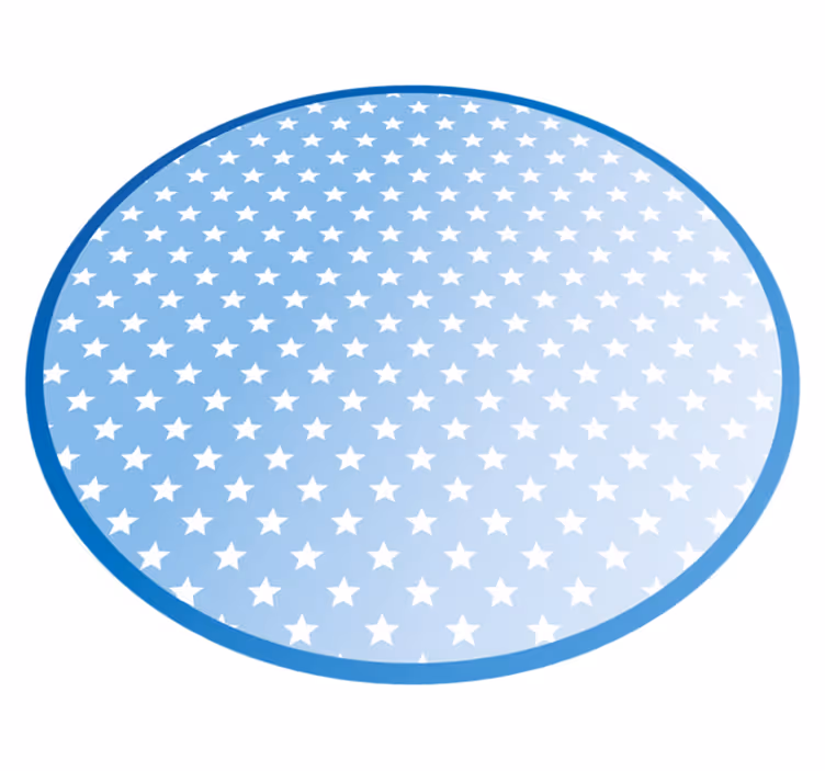 Alfombra vinílica de estrellas patrón circular azul - TenVinilo