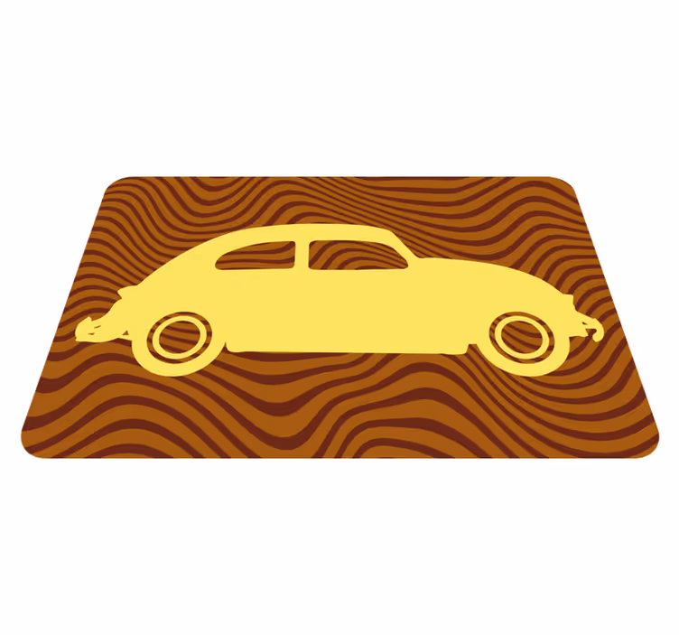 Alfombra vinílica carretera silueta de coche clásico - TenVinilo