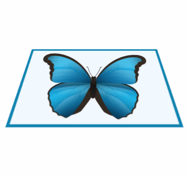 Alfombra vinílica animales mariposa azul - TenVinilo