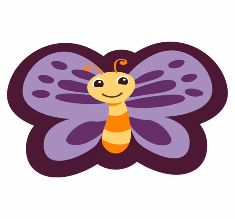 Aflombra vinílica animales Mariposa naranja con alas moradas - TenVinilo